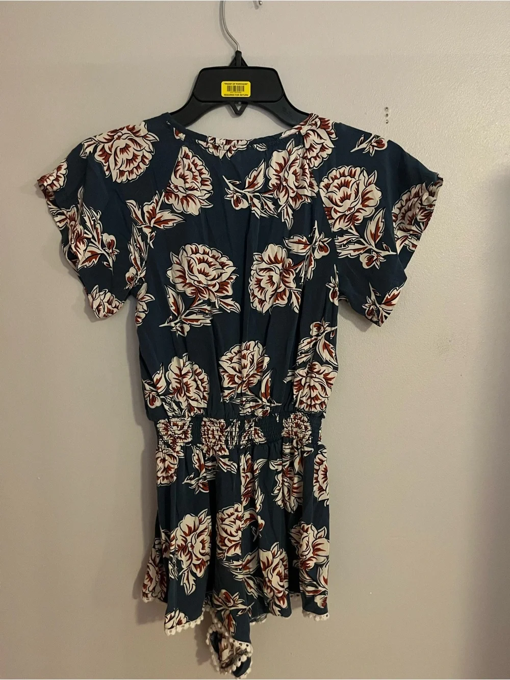 Matilda Jane Navy Floral Romper with Cream and Rust‎ Accents